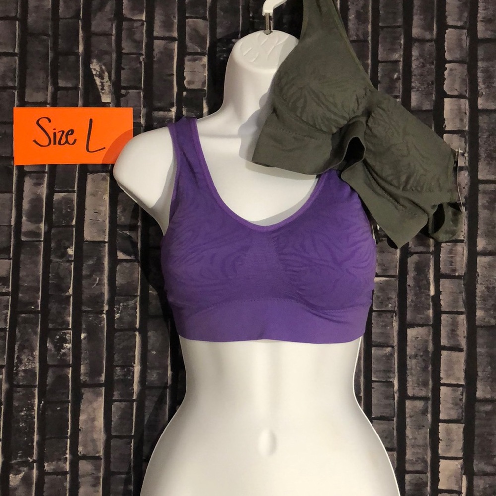 2 Sz L City Intimates sports bras - new with tags